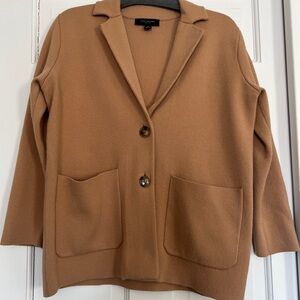 Ann Taylor Camel Knit Sweater Blazer